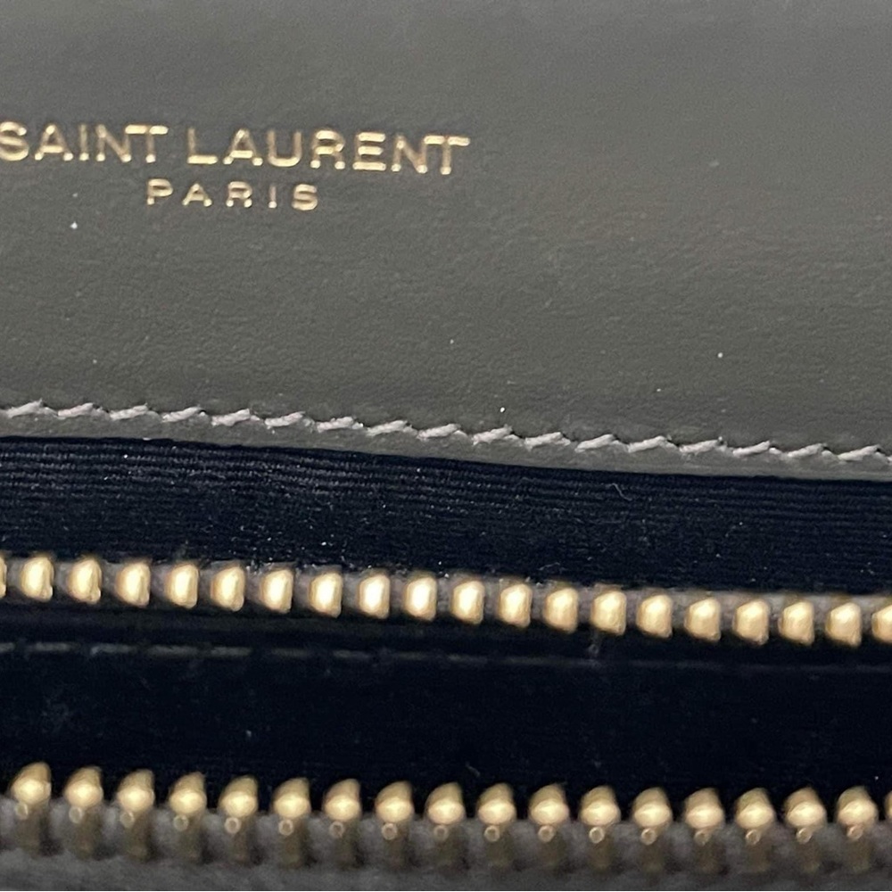 YSL LOULOU MEDIUM CHAIN BAG IN QUILTED "Y" LEATHER Grey PRISTINE Authentic - Picture 10 of 16